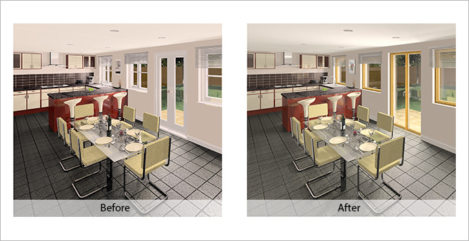 Weigela visual before- and after picture